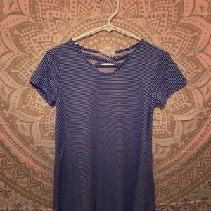 Light blue and white dress